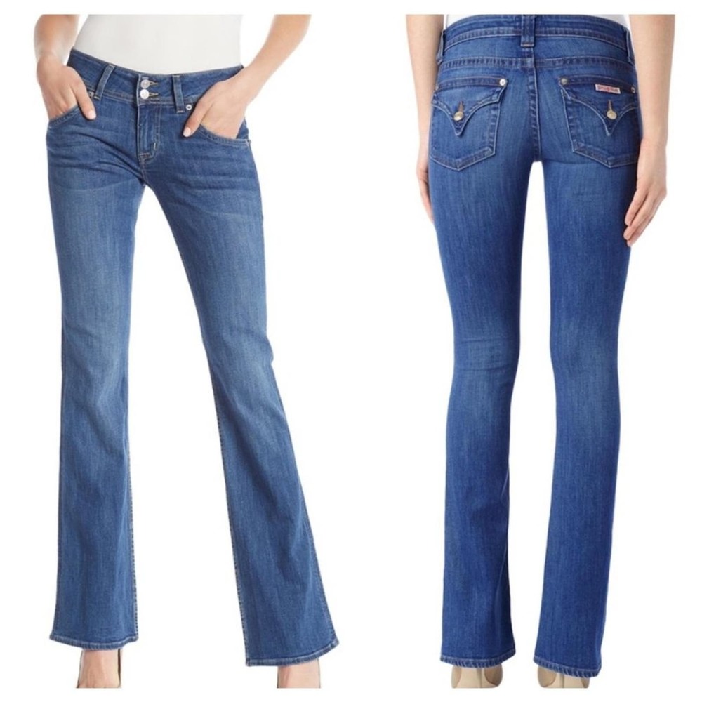 Hudson Signature Bootcut Jeans in Dean Womens size 25 Blue Mid Rise Flap Pocket